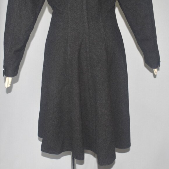 Vintage 80s Gianni Versace Charcoal Gray Wool Cashmere Blend Coat S M - Picture 6 of 14
